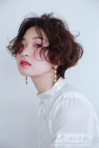 ミディアム カラー パーマ ヘアアレンジ メンズ キッズ ネイル マツエク・マツパ EnBlesS西宮 マンツーマン神道有基のヘアスタイル