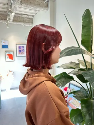 ミディアム カラー HANAME 原宿美容室のヘアスタイル