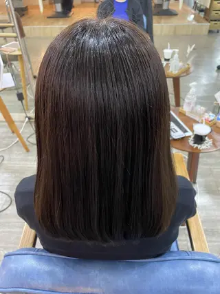セミロング カラー パーマ ニュアンスデザイン✄ YOU♡のヘアスタイル