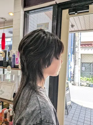 セミロング 大人女性カット/ヘア セット✨️片本🌸のヘアスタイル