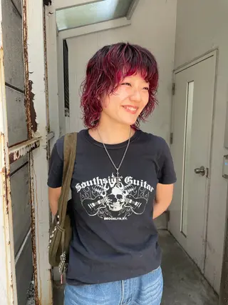 ミディアム カラー ハイライト/ブリーチ /綾華のヘアスタイル