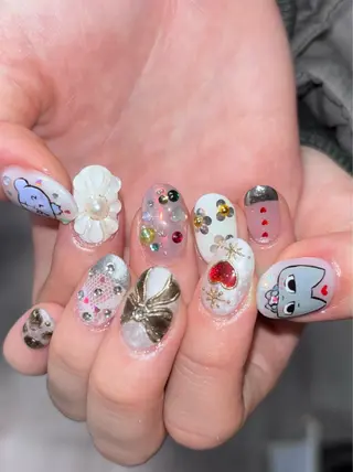 ネイル 銀河屋 の猫のネイルデザイン