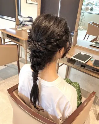 ロング 酸性ストレート/ブリ ーチなしWカラー河本のヘアスタイル