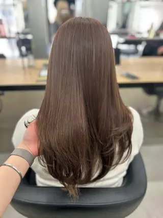 ロング カラー YUKA🤍ベージュ /ミルクティーのヘアスタイル