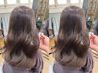 ロング カラー SAKI⭐️ブリーチ ・艶カラー⭐️のヘアスタイル