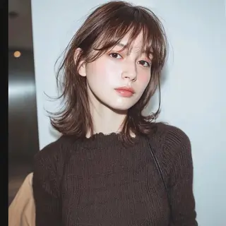 セミロング メンズカットモデル 今川茉綾のヘアスタイル