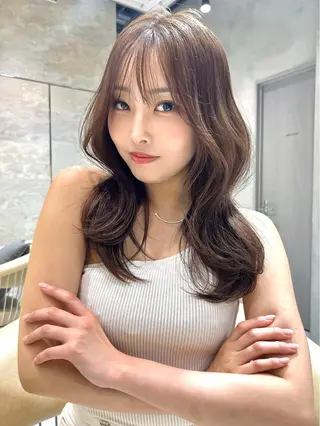 セミロング カラー ヘアアレンジ ❣️レイヤーカット ❣️渡部晃輝のヘアスタイル