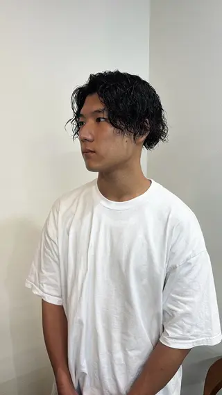 パーマ メンズ スパイキーパーマ 柏NO1 藤本葉のヘアスタイル