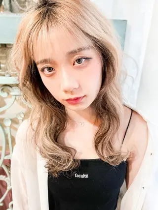 セミロング カラー パーマ ヘアアレンジ メンズ 表参道Lise おおいしおりのヘアスタイル