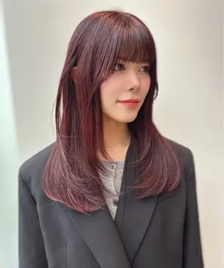 ミディアム 銀座/韓国レイヤー/ 艶カラー🍓原田侑依のヘアスタイル