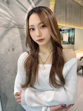 ロング 福岡縮毛矯正✨️ ストレート 向井和輝のヘアスタイル