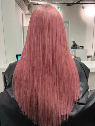 ロング カラー ハイトーン&髪質改善 &韓国エクステ🤎のヘアスタイル