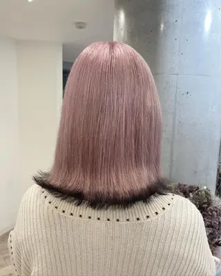 セミロング ♡似合わせハイトーン ♡maiのヘアスタイル