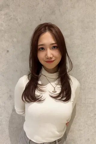 ロング カラー 髪質改善/縮毛矯正 レイヤー/松川匠のヘアスタイル