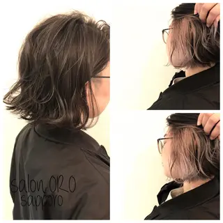 ミディアム カラー 平川 友希子のヘアスタイル