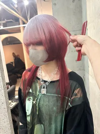 セミロング カラー SHOTO ハイトー ン/ブロンドカラーのヘアスタイル