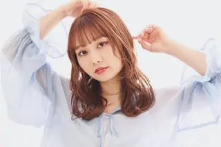 ミディアム 暖色カラー💞 菊地しおんのヘアスタイル