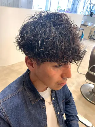 ショート メンズ メンズパーマ/難波/ 心斎橋　室園亮佑のヘアスタイル