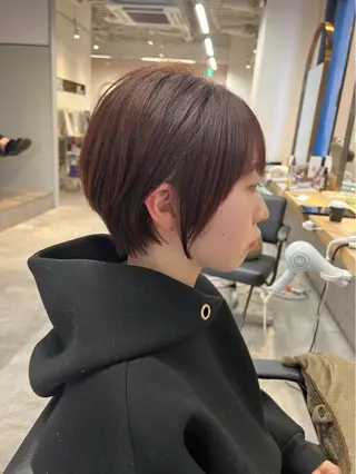 ショート 透明感カラー🩵 レイヤーカット/韓国のヘアスタイル