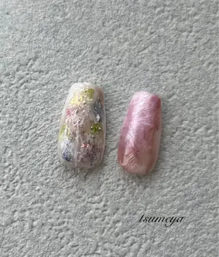 ネイル tsumeya ゆるかわ手描きネイルのネイルデザイン