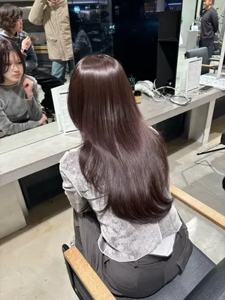 セミロング yui/ラベンダー/ ピンク/ワインレッドのヘアスタイル