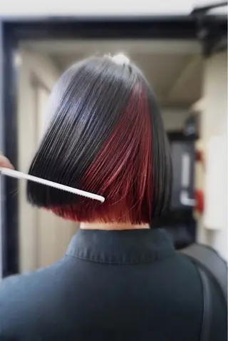 ミディアム カラー 原田 朱里のヘアスタイル