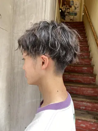 ショート カラー パーマ メンズ 「sumi」 AMIのヘアスタイル