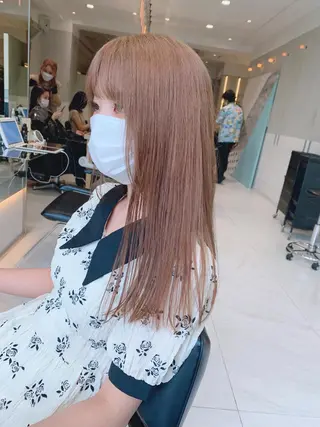ロング オリーブ カラー✨有坂映哉のヘアスタイル