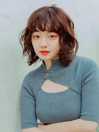 ショート カラー パーマ 坂口 みりのヘアスタイル