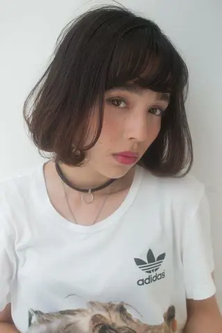 ショート ミディアム カラー パーマ 内藤 達也のヘアスタイル