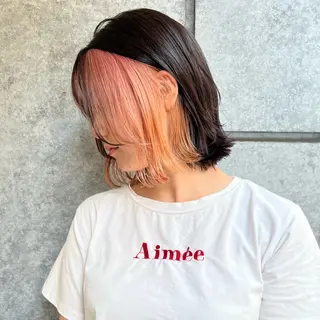 ミディアム カラー 癖毛救済✂️ボブ /髪質改善ストレートのヘアスタイル