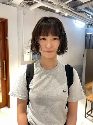 ショート パーマ レイヤー×初 パーマ|hinakoのヘアスタイル