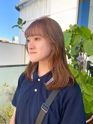 セミロング カラー パーマ ヘアアレンジ 押切 響　のヘアスタイル