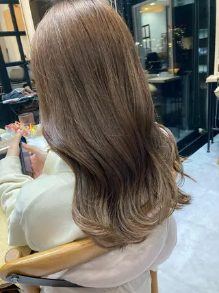 セミロング ✨色持ちの良い艶 カラー✨蟹江真世のヘアスタイル