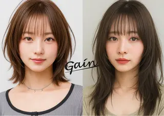 セミロング カラー パーマ Gain KAKKY 名古屋/池下駅3分のヘアスタイル