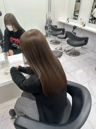 ロング 縮毛/ダブルカラー 🦋ベージュヘア🦋のヘアスタイル