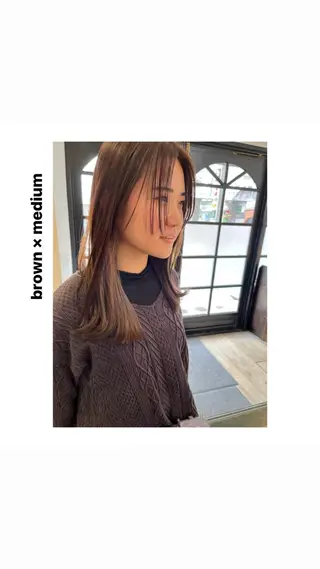 ミディアム カラー パーマ ヘアアレンジ メンズ キッズ ネイル マツエク・マツパ アイブロウ hiro【沿線で叶う 似合わせhair】のヘアスタイル