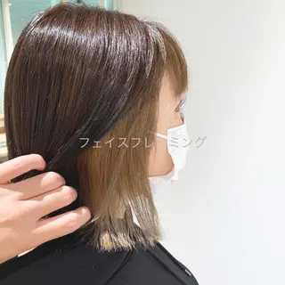 セミロング カラー ヘアアレンジ 髪と心を整える美容師 透明感カラー/ボブのヘアスタイル