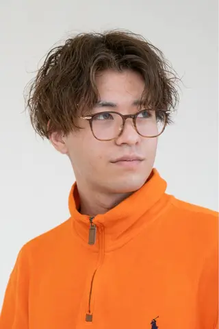 ミディアム パーマ メンズ メンズパーマ 赤司 泰樹のヘアスタイル