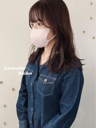 ミディアム カラー 市川 千夏のヘアスタイル