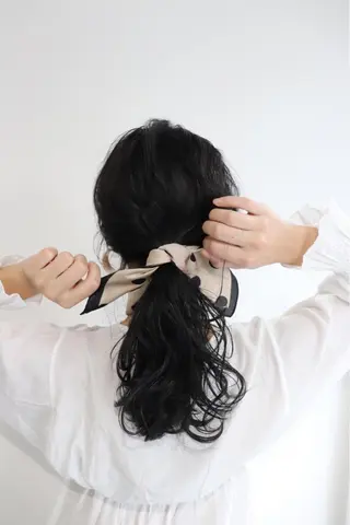 セミロング カラー ヘアアレンジ 切りっぱなしボブ/ 暖色カラー/なつみのヘアスタイル