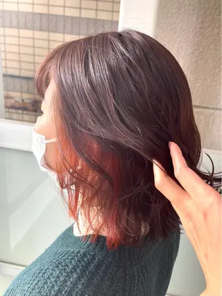 ミディアム カラー 岩谷/ブリーチ 🪽透明感カラーのヘアスタイル