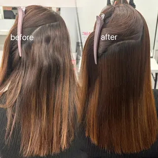 セミロング 🎀miyu🎀 カラー/縮毛矯正のヘアスタイル