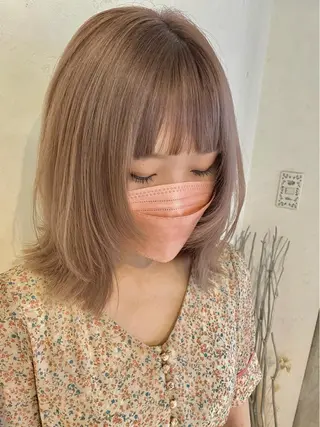 ミディアム カラー 似合わせカラーパーマ 🌿kitin米川のヘアスタイル