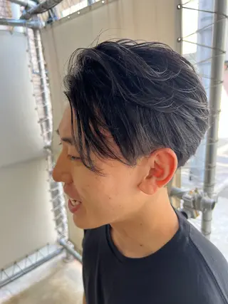 ミディアム パーマ 朝陽 ／メンズヘア特化のヘアスタイル