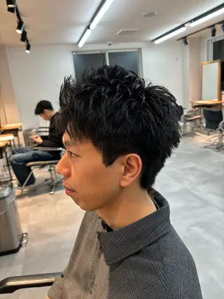 メンズ 保立/フェザーパーマ /メンズカット千葉のヘアスタイル