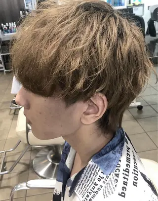 メンズ メンズ レイヤー ウルフ 弓木啓輔のヘアスタイル