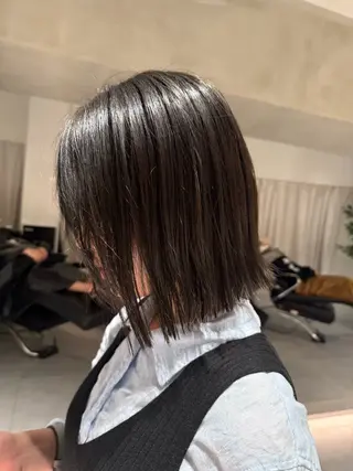 ミディアム カラー ヘアアレンジ オリーブ透明感カラー 表参道/MIKUのヘアスタイル