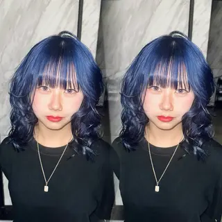 セミロング カラー aina/心斎橋 /ハイトーン/カラーのヘアスタイル