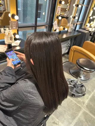 セミロング パーマ 縮毛矯正/ ✨艶髪/芦川優磨のヘアスタイル